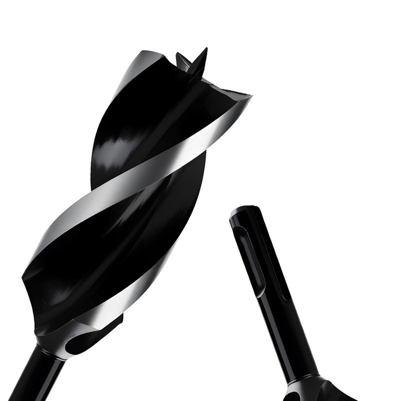 WOBLLMX 1-3/8" x 6" Auger Drill Bit with SDS Plus Shank for Wood,Tri Flute Ship Auger Long Drill Bit for Soft and Hard Wood,Tree Stump,Plastic,Drywall and Composite Materials - Image 1